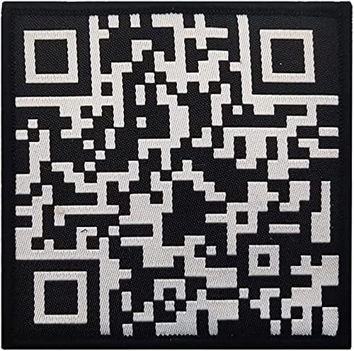 Рик Рол Печ, 2PACK RICK ROLL QR CODE MORALE PATCH, Смешна морална лепенка извезена лепенка тактичка лепенка кука и јамка морал