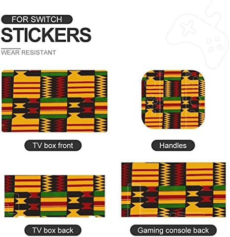 Африкански племенски печатен прекинувач налепница за игри Убава шема на налепница за заштитен филм за заштита на кожата, компатибилен со