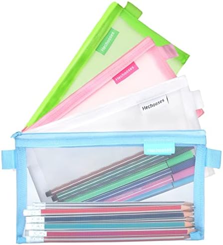 Даролин [надграден [4 пакет] кутија за моливи, чиста торбичка за торбичка со молив, за складирање на куќиште за пенкало, преносна канцелариска