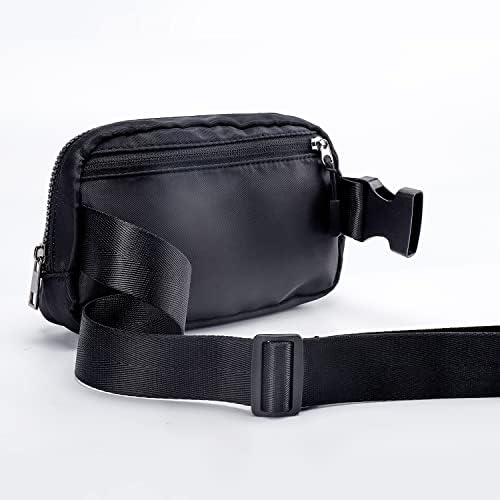 Unisex Mini Fany Belt Tag со прилагодлива торба за половината за половината за отворено за обука на отворено, патувачки пешачење, црно
