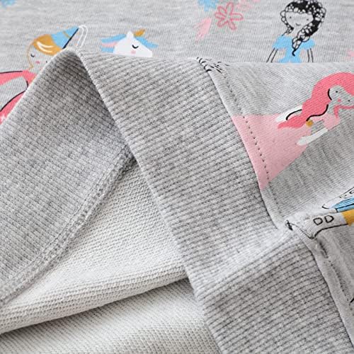 ДДСОЛ Бебе девојки, џемпер со еднорог срце, памук со долги ракави со долги ракави маици маици за деца со мали дете, со големина 2-8t