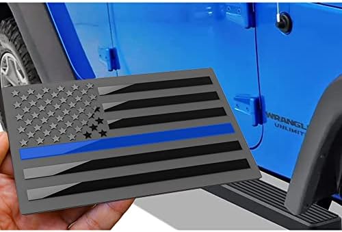 3 пакувања метални американско знаме за амблем Деклас, налепница со тенка сина линија