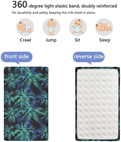 Гроздобер палма тематски вграден креветче за креветчиња, стандарден душек за креветчиња, ултра мек материјал-Грејт за момче или