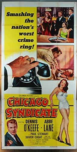 Chicago Syndicate Original Us. Uss Three Comle Movie постер 41x81 Abbe Lane филм режиран од Фред Ф. Серс Чикаго !!!