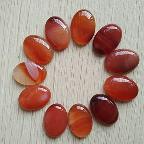 Lkxharleya 20pcs природен црвен оникс заздравувајќи камен овален скапоцен камен кристал за накит за правење накит
