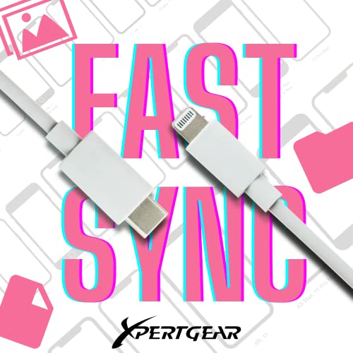 Xpert Gear USB-C до Молња, овластен MFI, 1M / 3.28ft, USB 2.0 кабел, 480Mbps, Sync & Charge, 18W, испорака на електрична енергија, бел, iPhone,