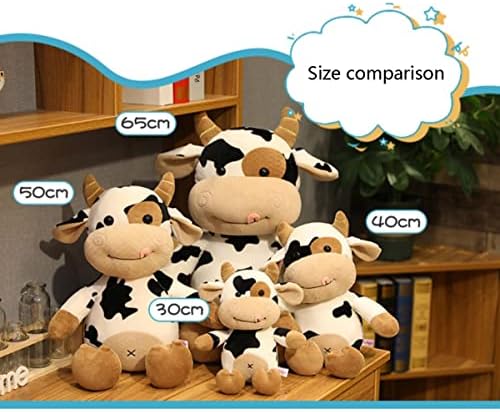 Mshtv симпатична крава полнети животни, меки кадифни играчки со перница од крава за деца, софа кревет фрли спиење перница играчка роденденска