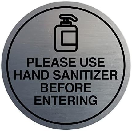 Круг Ве молиме користете санитатор за рака пред да влезете во знак - среден