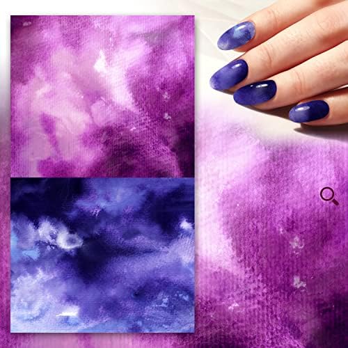 Налепници за нокти Декларации Флоннаил Виолетово небо гроздобер акварел флуид -декор на ноктите