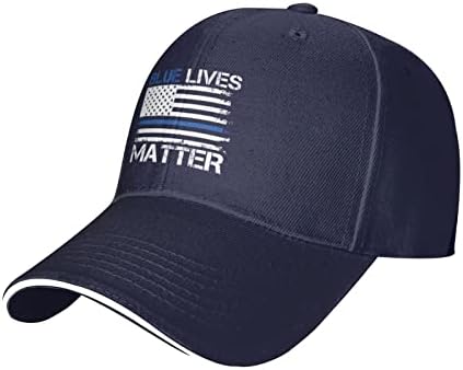 Назад на сините животи Материјали Америка Бејзбол капа за поддршка на полициската камионска капа црна боја