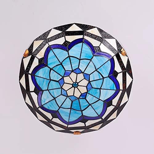 Judu Tiffany Традиционална таванска монтирање на светлосен сад сенка витраж мисија превртена таванска ламба, светло светло светло осветлување