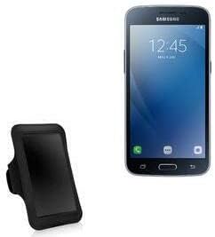 Case Boxwave Case компатибилен со Samsung Galaxy J2 Pro - Sports Armband, прилагодлива амбалажа за тренинг и трчање за Samsung Galaxy J2 Pro - Jet Black