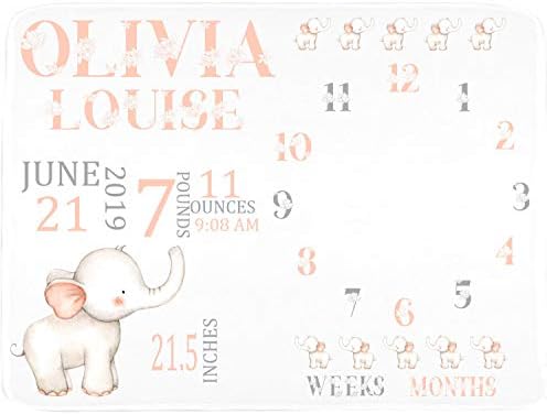 Статистика за раѓање на бебешки девојче ќебе пресвртница - праска сиви бои - Минки 50 x 60