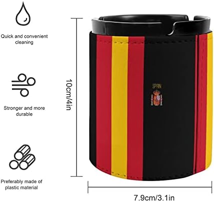 Шпанско знаме Премиум кожа од кожа од пепелски цигари Десктоп пушење фиока за пепел за автомобил или употреба на отворено