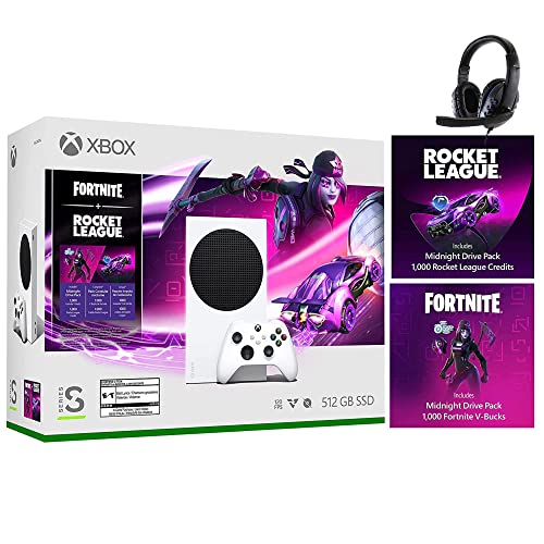 Microsoft Xbox Series S 512GB SSD All -Digital Console - Fortnite & Rocket League - Безжичен контролер - HDR - 1440P Резолуција за игри - до