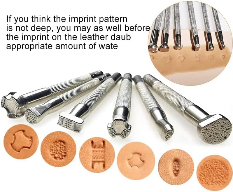 LMDZ 12 парчиња алатки за кожни марки за печатот за печатење на печатот за резбање на резба Работа на седло за правење алатки за
