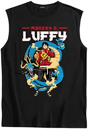Ubeisy Unisex Едно парче Мајмун d Luffy Anime Vest резервоарот Топ 3Д печатени маички со маички без ракави маички без ракави