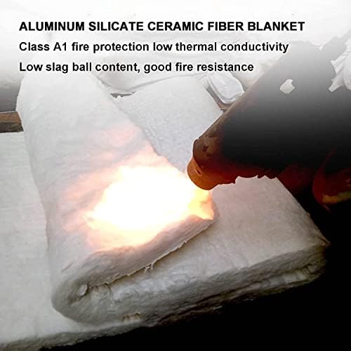 Изолација на керамички влакна Qulaco, 2300F огнена изолација ќебе за термичка изолација на камини од печки за печки за камини