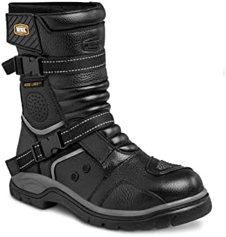 Workland 77411 чизми за мотоцикли за мажи - Кожни чизми со заштити - Работни чизми за мажи - гумени единствени отпорни на лизгање и