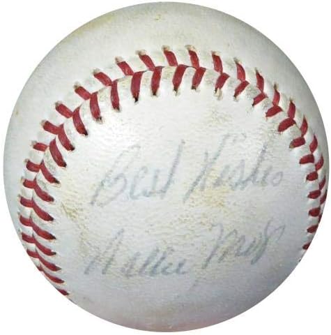 Вили Мејс го автограмираше официјалниот NL Giles Бејзбол гиганти гроздобер 1952-57 потпис „Најдобри желби“ JSA Y71720 - Автограм Бејзбол