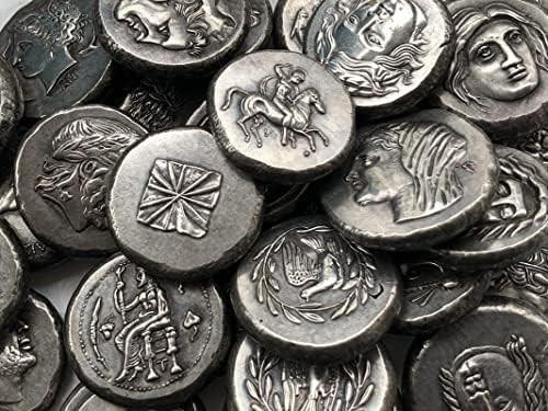Грчки Монети Месинг Сребрени Антички Занаети Странски Комеморативни Монети Тип На Неправилна Големина 78