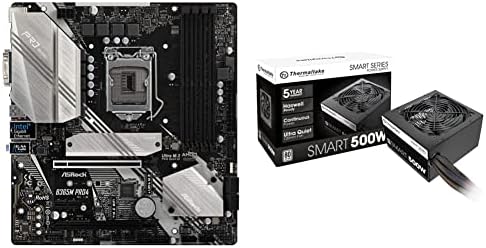 ASRock B365M PRO4 LGA1151/ Intel B365/ DDR4 &засилувач; Thermaltake Smart 500W 80+ БЕЛО Сертифициран PSU, Континуирана Моќност со