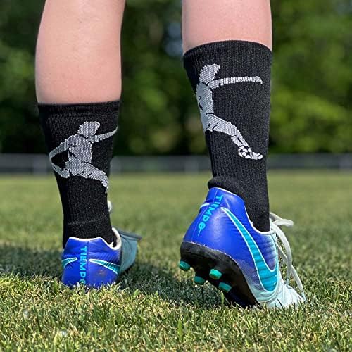 Chalktalksports Фудбал Атлетик ткаени чорапи со средно-калф | Фудбалер | Големини на млади и возрасни
