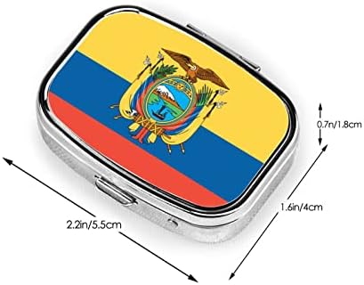 Еквадор Знаме Плоштад Мини Пилула Кутија Патување Медицина Прегради Организатор Пренослив Метал Пилула Случај