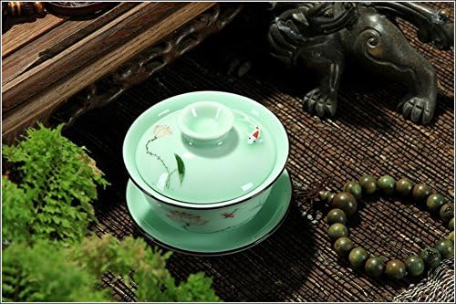 Делифур Целдон рачно изработен порцелански чај сет лотос тема порцелански сад за чај покриен чаша од гунгдао од Кина