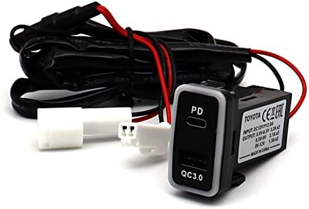 LOKEKE за Toyota Vigo QC3.0 & PD USB тип Ц за напојување за напојување на автомобили, PD USB C Брзо полнење за полнач за полнење USB адаптер
