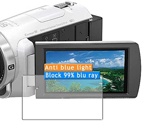 Заштитник на анти-сино-светлосен екран на Ваксон со 3-пакет, компатибилен со Sony Digital Camcorder Handycam HDR-PJ680 TPU Film Protorts налепници