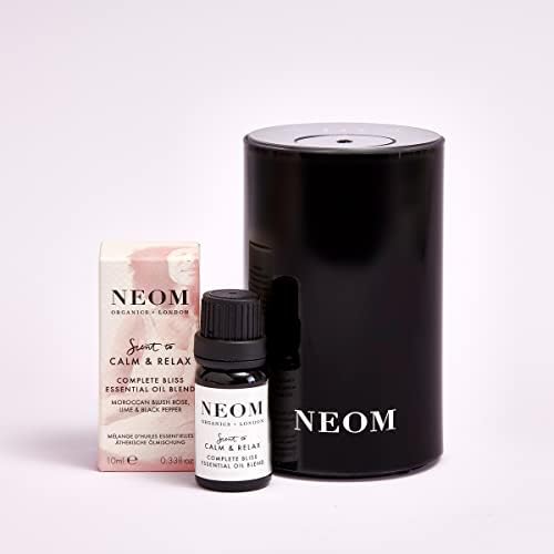 Neom- преносна благосостојба на мини-масло дифузер црна и целосна мешавина од есенцијално масло од блаженство 10 ml…