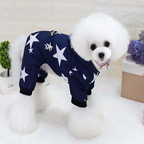 Зунеа мало куче Сноуит со качулка starsвезди starsвезди појас кученце палто јакна миленичиња ладно време облека зимска топла чивахуа