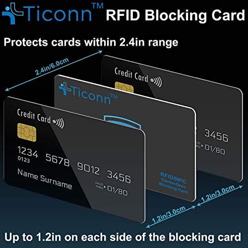 TICONN Rfid Блокирање Картички - 4 Пакет, Премија Бесконтактни NFC Дебитна Кредитна Картичка Пасош Заштитник Блокатор Во Собата за Мажи &засилувач;