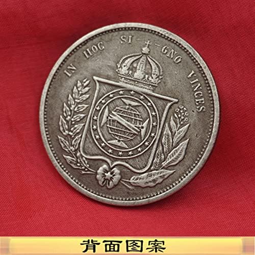 1865 Јужна Америка Бразилски Сребрен Долар Сребрена Монета Бразилска Федерална Монета Сребрена Тркалезна Океан Лонгјанг Античка Монета