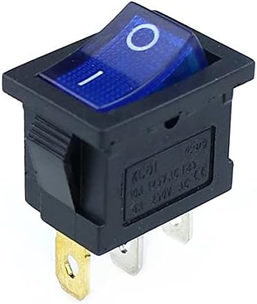 Ganyuu 1PCS KCD1 прекинувач за прекинувач на прекинувач за напојување 3pin On-Off 6A/10A 250V/125V AC Црвено жолто зелено црно копче