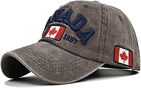 Канада тато унисекс памук бејзбол капа од јавор од јавор, извезена машка и женска прилагодлива тато капа