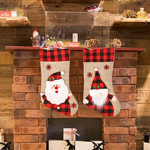 Божиќни украси за подароци, не ткаени божиќни чорапи украси цртани Божиќни чорапи Божиќни чорапи Велигденски јајца што висат