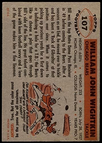1956 Топпс 107 Бил Вајткин Чикаго мечки добри мечки Нотр Дам