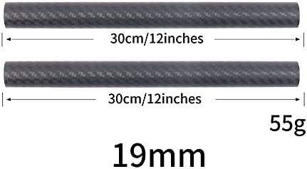 Фокусфото 19мм шипки со јаглеродни влакна од 30 см/12инхраска должина за систем за поддршка на шипки од 19мм DSLR