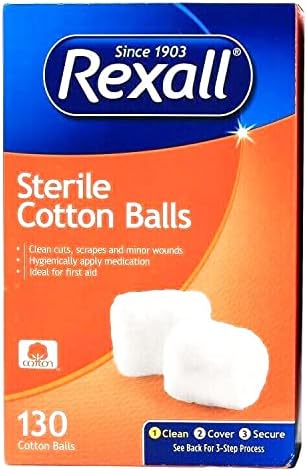 Rexall стерилна памучна топка 130CT
