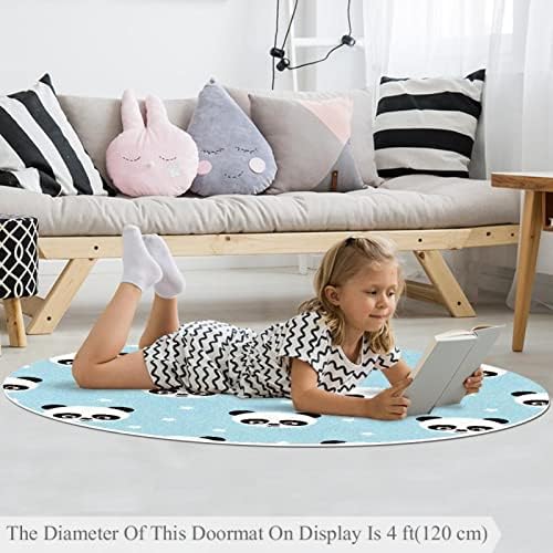 Llnsupply 5 ft круг килим за игра со низок куп, панда starвезда сино бебе, ползи подни душеци игра игра ќебето новороденче деца тепих плејматска