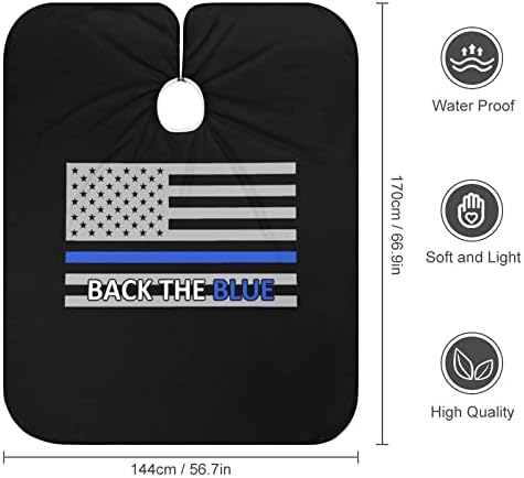 Назад Знамето На Сината Полициска Линија Возрасни Бербер Кејп Лесен Стил Коса Сечење Кејп Фризерски Кејп Наметка Престилка