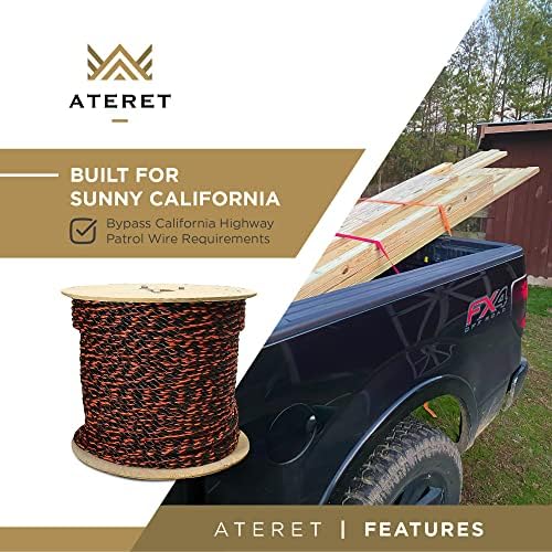 Атерет Калифорнија Камион јаже - 3/8 x 100 стапки изопачени 3 жици Полипропилен јаже - Идеално за камиони за товарни ленти и морски