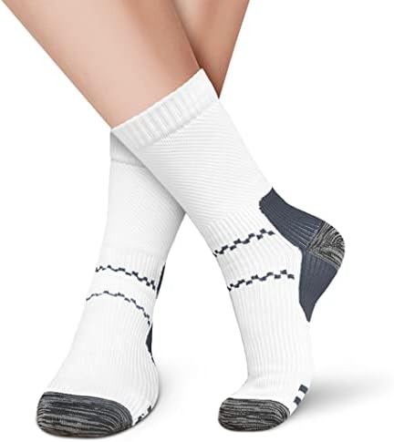 Charmking 6 пара компресија чорапи за компресија за жени и мажи со циркулација 15-20 mmHg е најдобро за цел ден облечена во медицинска сестра