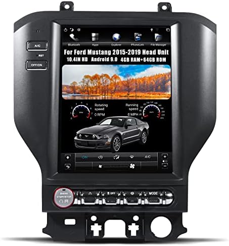 АУКАРАУТО За Форд Мустангот 2015-2019 Тесла Стил Андроид 9.0 Автомобил Радио Глава Единица Мултимедијални Стерео Видео Плеер, 10.4 Инчен 1080p