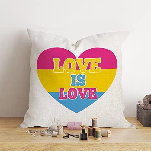Loveубовта е loveубов срце Пансексуална фрлање перница за перници романтична перница случај за родова еднаквост ЛГБТК геј гордост
