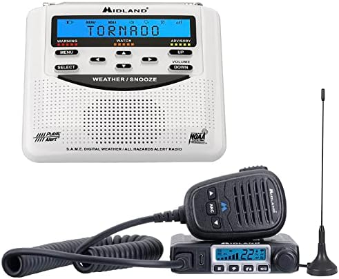Мидленд - WR120B + MXT115 - Радио за предупредување за итни случаи и 15 вати GMRS MicroMobile двонасочен радио пакет