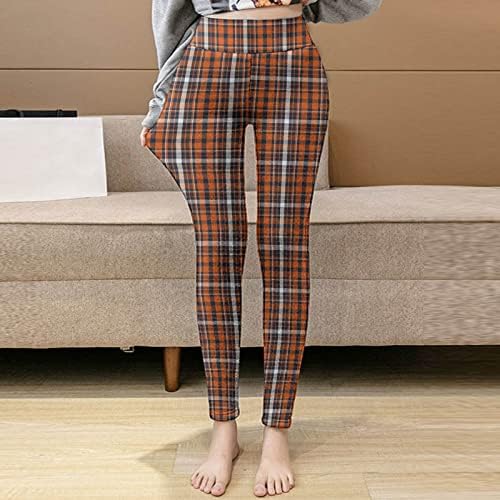 Миашуи високи шорцеви женски зимски случајни хеланки еластични половини термички каприс тренинзи панталони термички отпечатоци панталони