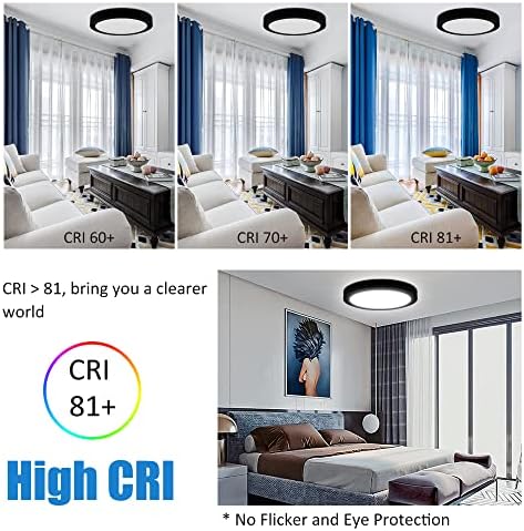 Mingbright 9 -инчен LED тавански светло за светло, 4000k природно бело супер тенок светло на панелот, 15W 1050lm ETL наведена